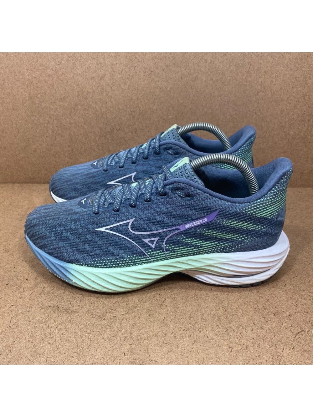 Mizuno Womens Wave Rider 28 Running Shoes Size 10 Blue Gradient Lightweight